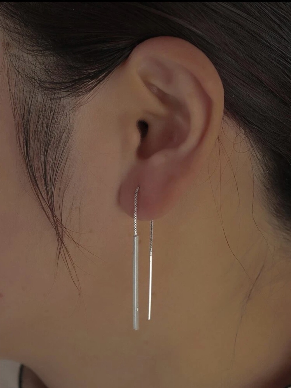 NIP Silver Threader Earrings